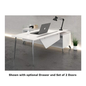 One Suite L-Shaped Executive Desk with Open Return/Credenza, FREE SHIPPING