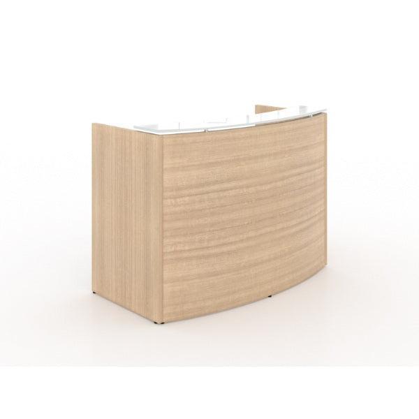 Potenza Curved Reception Desk with Glass Transactional Counter Top, FREE SHIPPING
