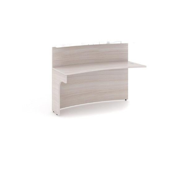 Potenza Curved Reception Desk Extension with Glass Transactional Counter Top, FREE SHIPPING
