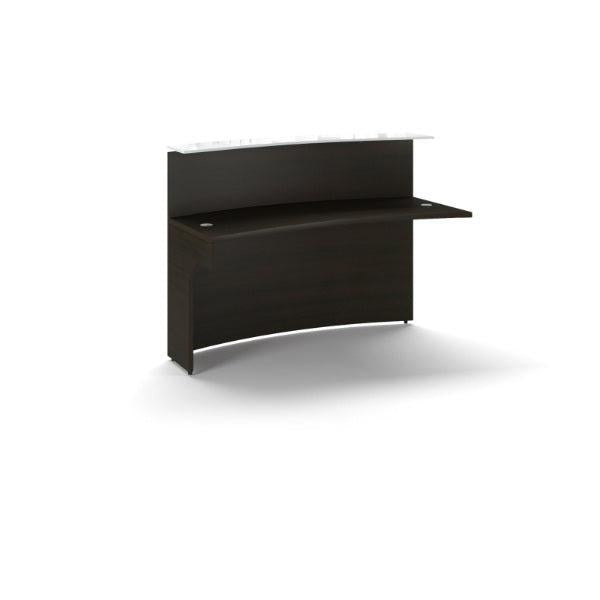 Potenza Curved Reception Desk Extension with Glass Transactional Counter Top, FREE SHIPPING