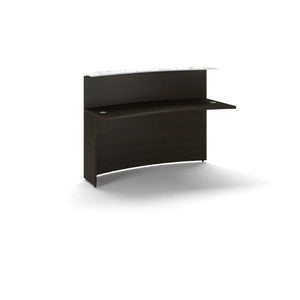 Potenza Curved Reception Desk Extension with Glass Transactional Counter Top, FREE SHIPPING