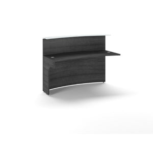 Potenza Curved Reception Desk Extension with Glass Transactional Counter Top, FREE SHIPPING