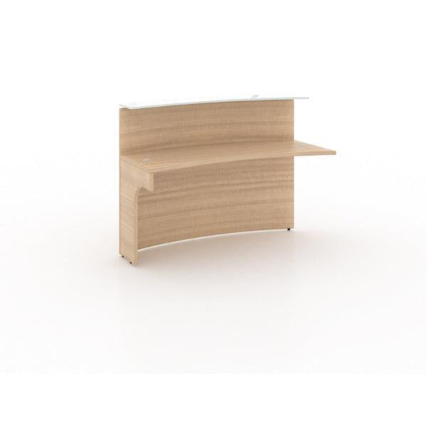 Potenza Curved Reception Desk Extension with Glass Transactional Counter Top, FREE SHIPPING