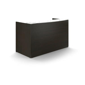 Potenza Rectangular Reception Desk with White Glass Transactional Top, FREE SHIPPING