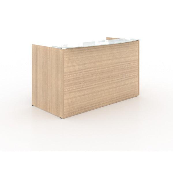 Potenza Rectangular Reception Desk with White Glass Transactional Top, FREE SHIPPING