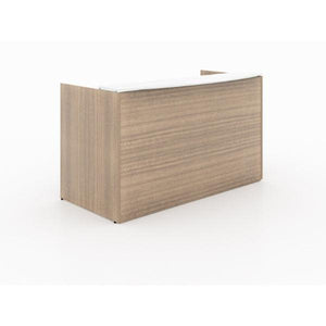 Potenza Rectangular Reception Desk with White Glass Transactional Top, FREE SHIPPING