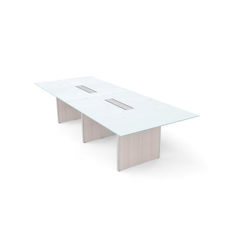 Potenza Executive Deluxe 10' Glass Top Conference Table, FREE SHIPPING