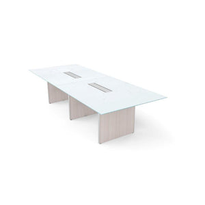 Potenza Executive Deluxe 10' Glass Top Conference Table, FREE SHIPPING