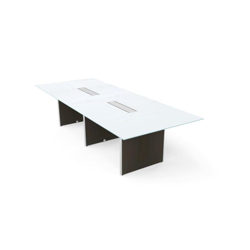 Potenza Executive Deluxe 10' Glass Top Conference Table, FREE SHIPPING