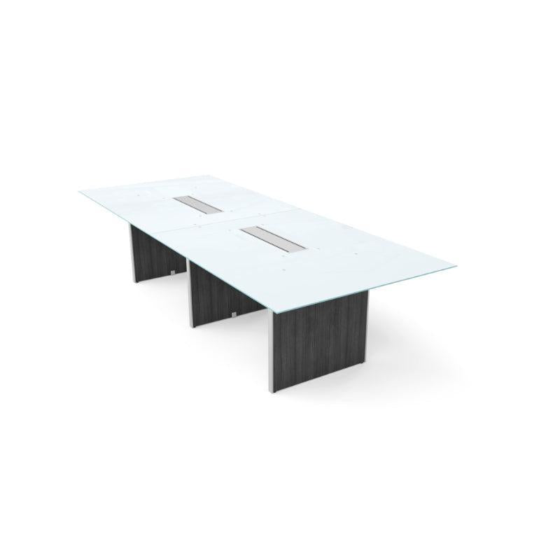 Potenza Executive Deluxe 10' Glass Top Conference Table, FREE SHIPPING