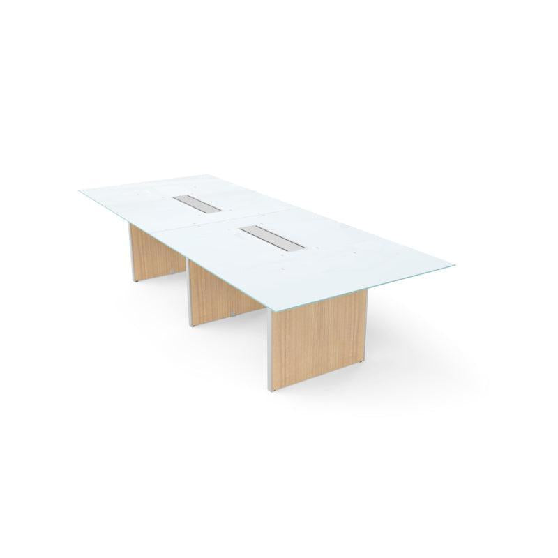 Potenza Executive Deluxe 10' Glass Top Conference Table, FREE SHIPPING