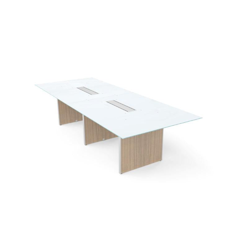 Potenza Executive Deluxe 10' Glass Top Conference Table, FREE SHIPPING