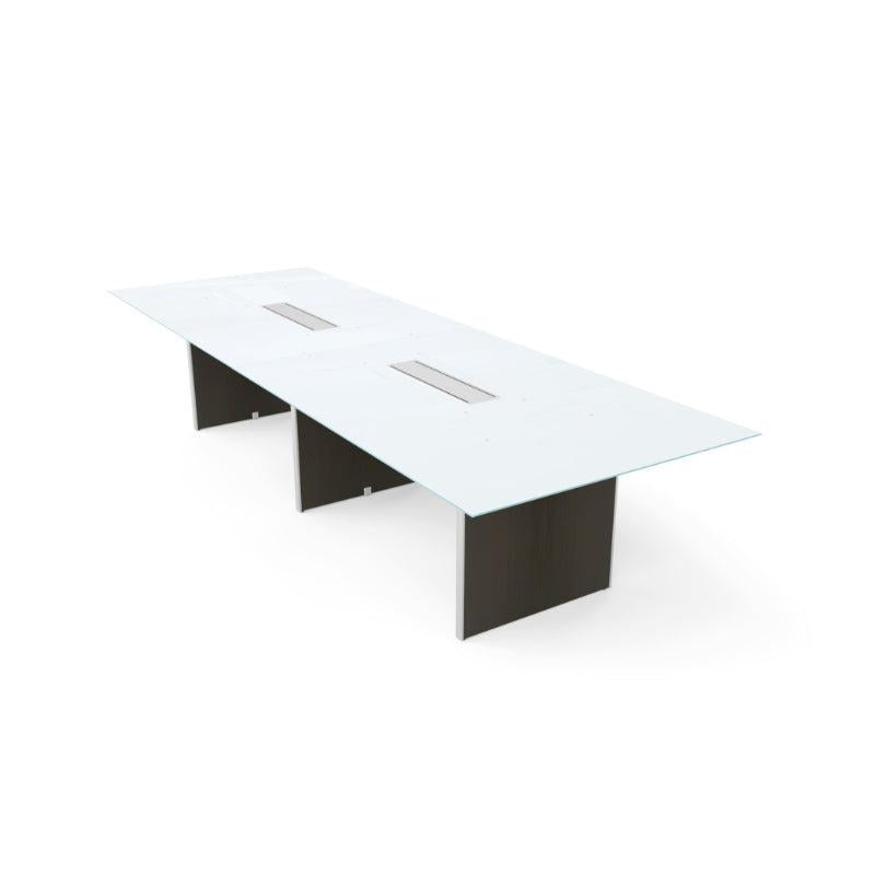 Potenza Executive Deluxe 12' Glass Top Conference Table, FREE SHIPPING
