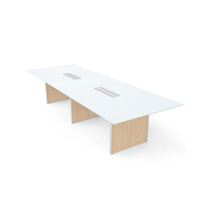 Potenza Executive Deluxe 12' Glass Top Conference Table, FREE SHIPPING