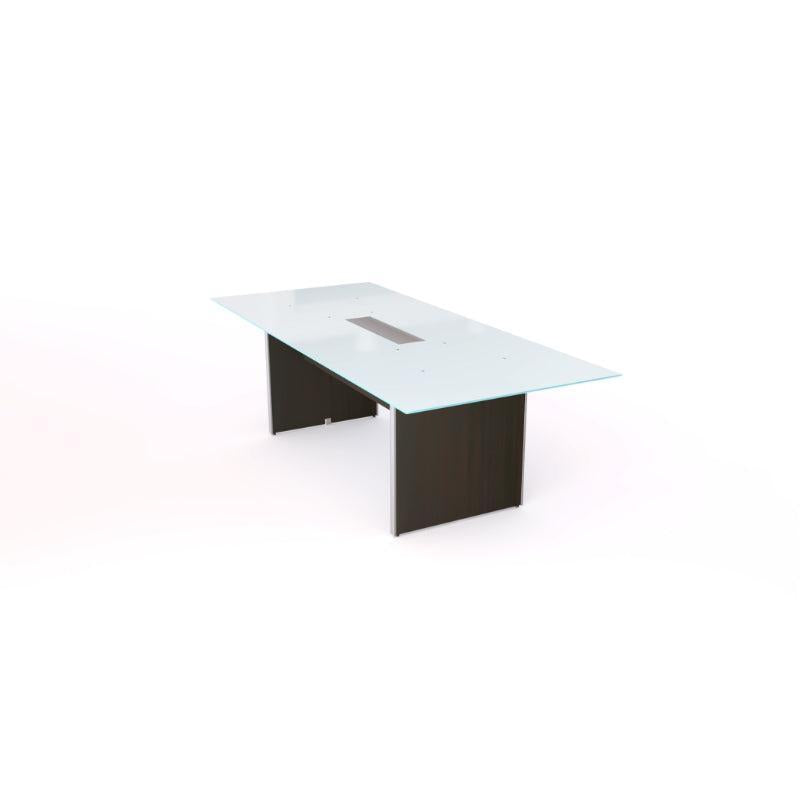 Potenza Executive Deluxe 8' Glass Top Conference Table, FREE SHIPPING
