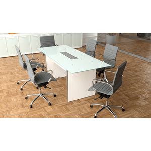 Potenza Executive 6' Rectangular Glass Top Conference Table,  FREE SHIPPING