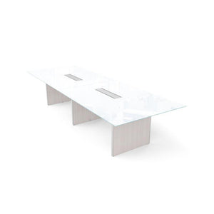 Potenza Executive Deluxe 12' Glass Top Conference Table, FREE SHIPPING