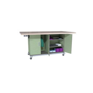 CEF Chameleon Classroom System Maker Table with 6 Stools, 40" W x 70" L x 34" H