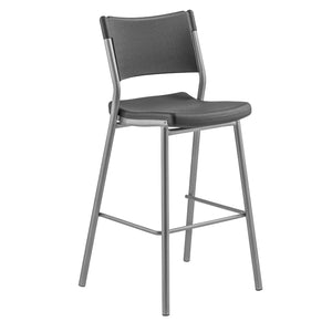 Cafe Time Stool, Charcoal Slate Top & Silver Frame