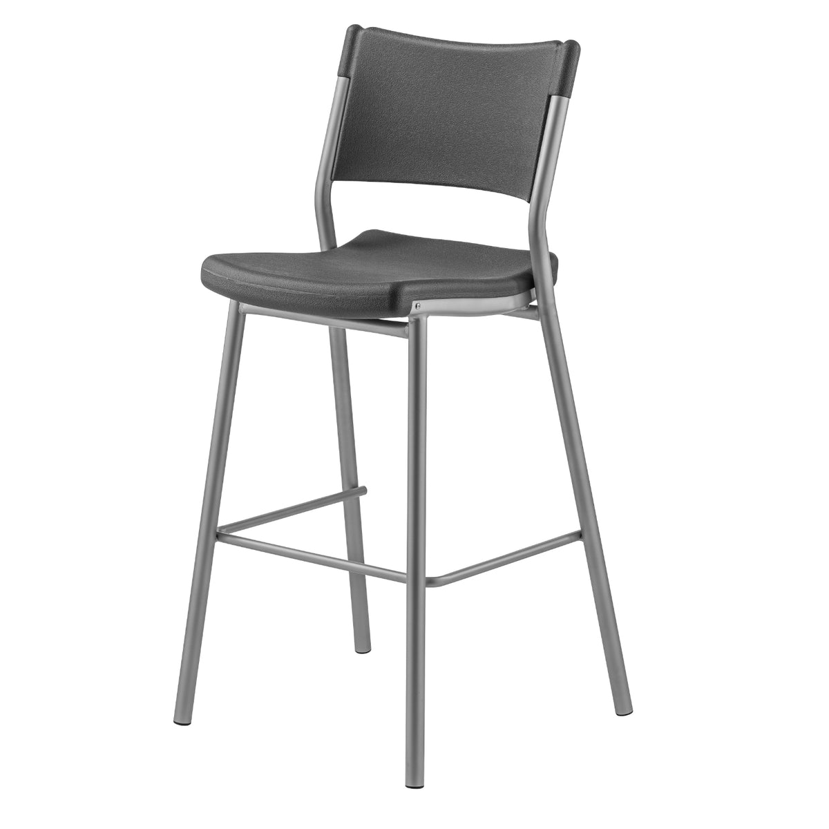 Cafe Time Stool, Charcoal Slate Top & Silver Frame