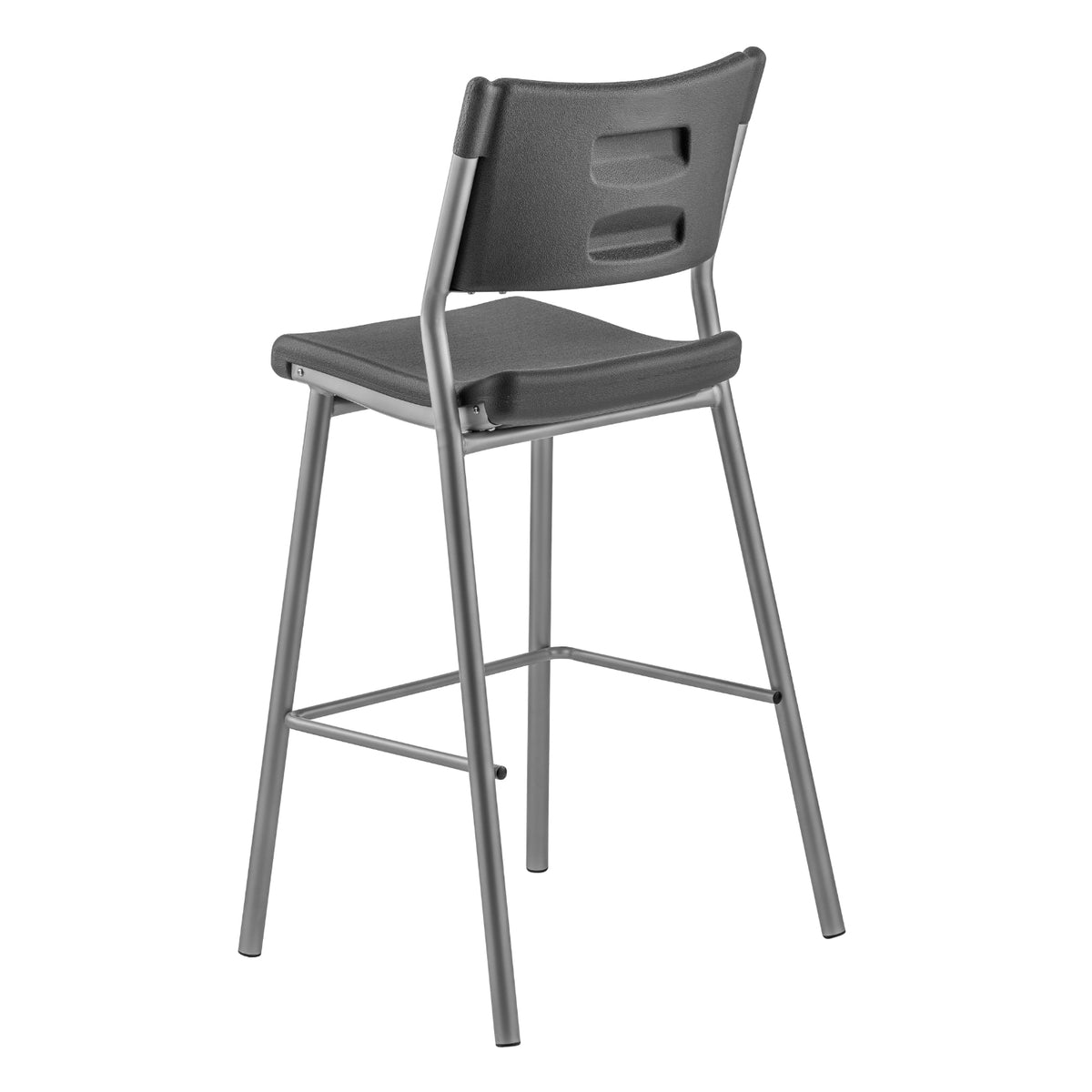 Cafe Time Stool, Charcoal Slate Top & Silver Frame