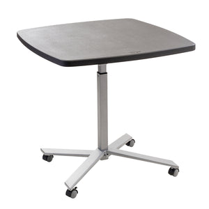 Cafe Time Adjustable-Height Table, Charcoal Slate Top & Silver Frame