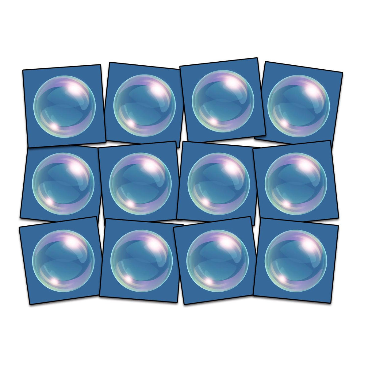 Stay In Your Bubble Carpet Squares, 15" x 15" (Set Of 12)