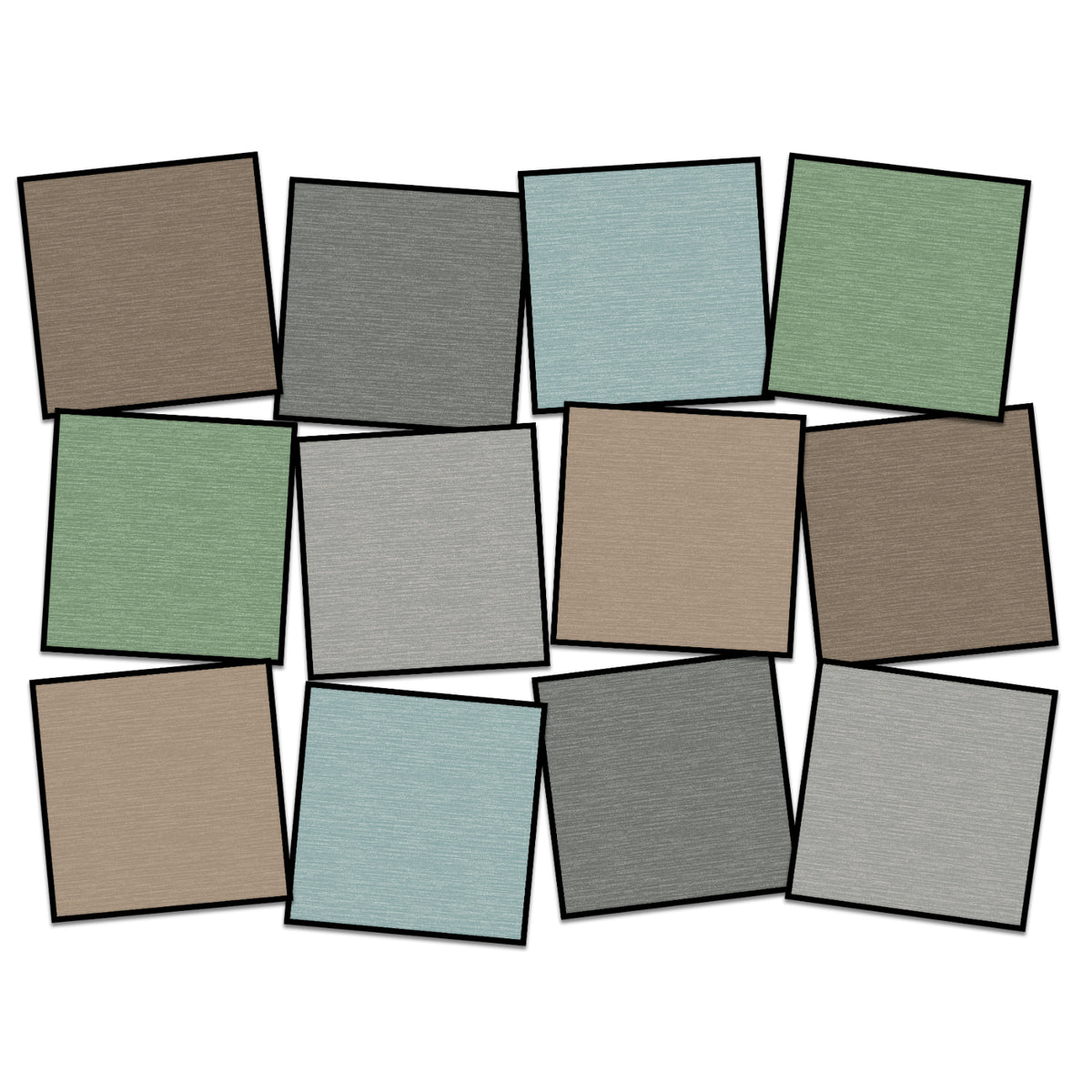 Two Tone Neutral Carpet Squares, 15" x 15" (Set Of 12)