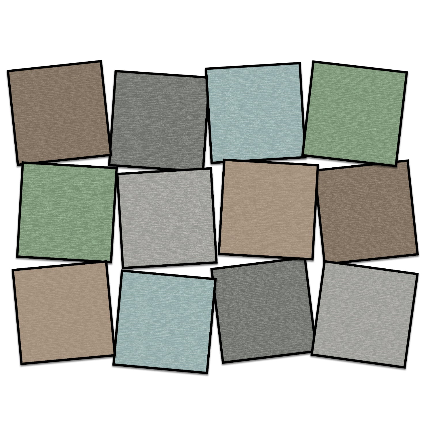 Two Tone Neutral Carpet Squares, 15" x 15" (Set Of 12)