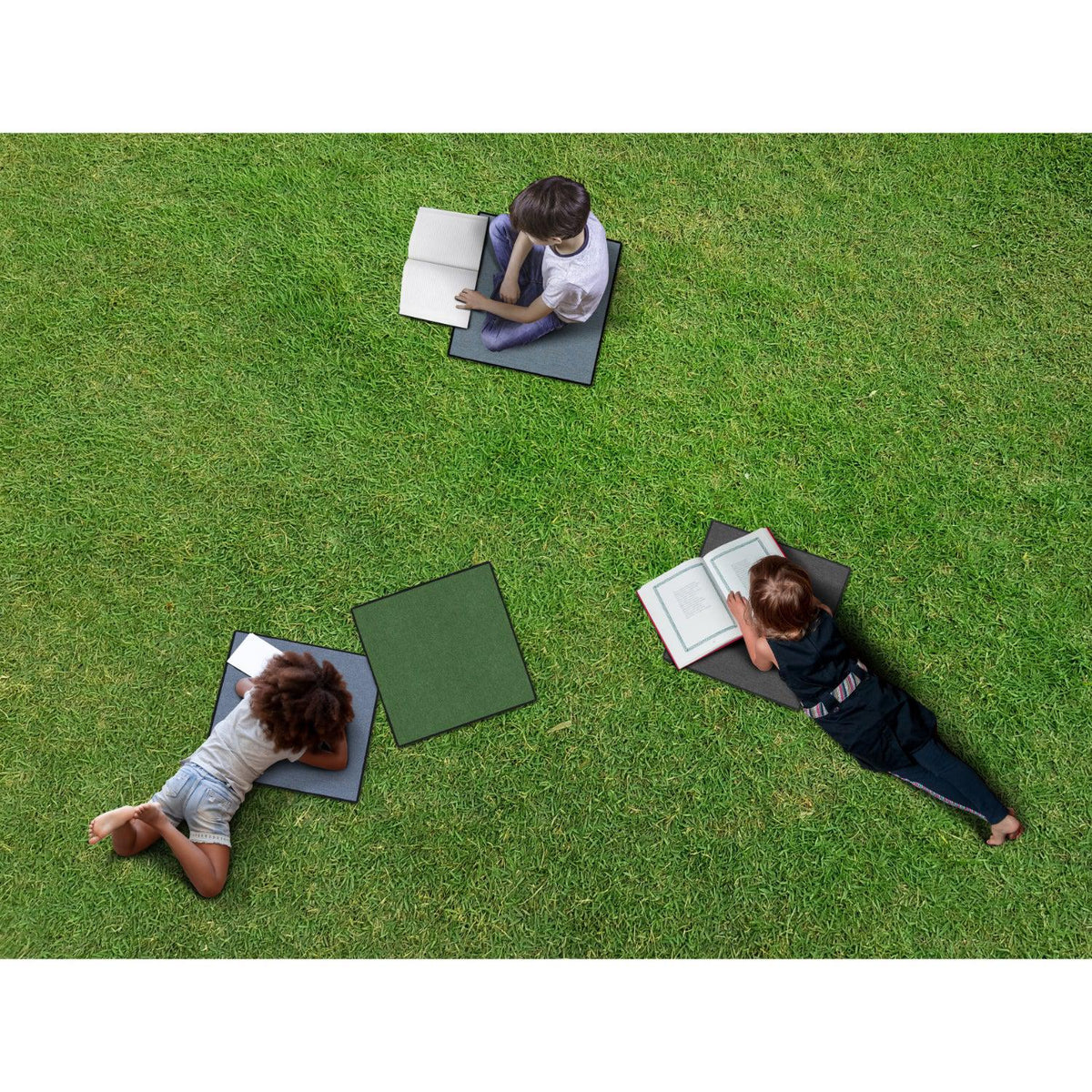 Two Tone Neutral Carpet Squares, 15" x 15" (Set Of 6)