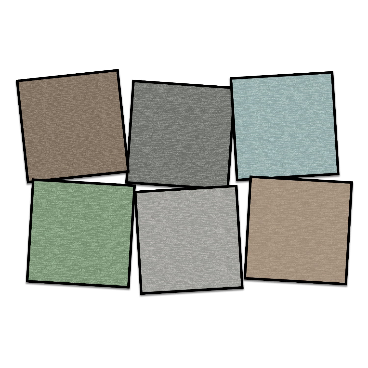 Two Tone Neutral Carpet Squares, 15" x 15" (Set Of 6)