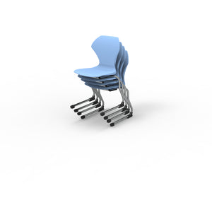 Apex Cantilever Stacking Chair, Chrome Frame, 18" Seat Height
