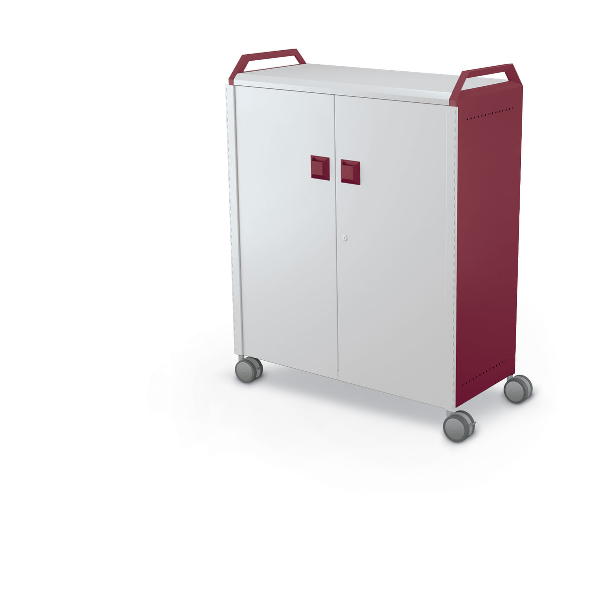 Compass Maxi H3 Mobile Makerspace Tray Cabinet with Doors and Handles, (36) 3" Trays