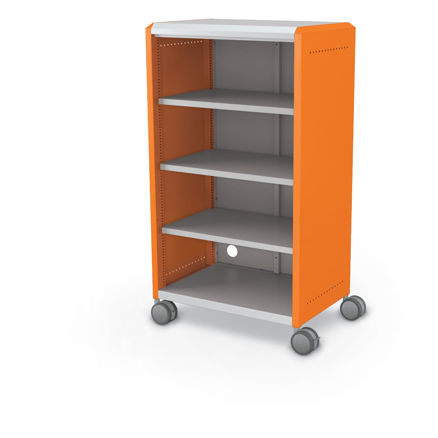 Compass Midi H3 Mobile Makerspace Open Shelf Cabinet, 3 Shelves