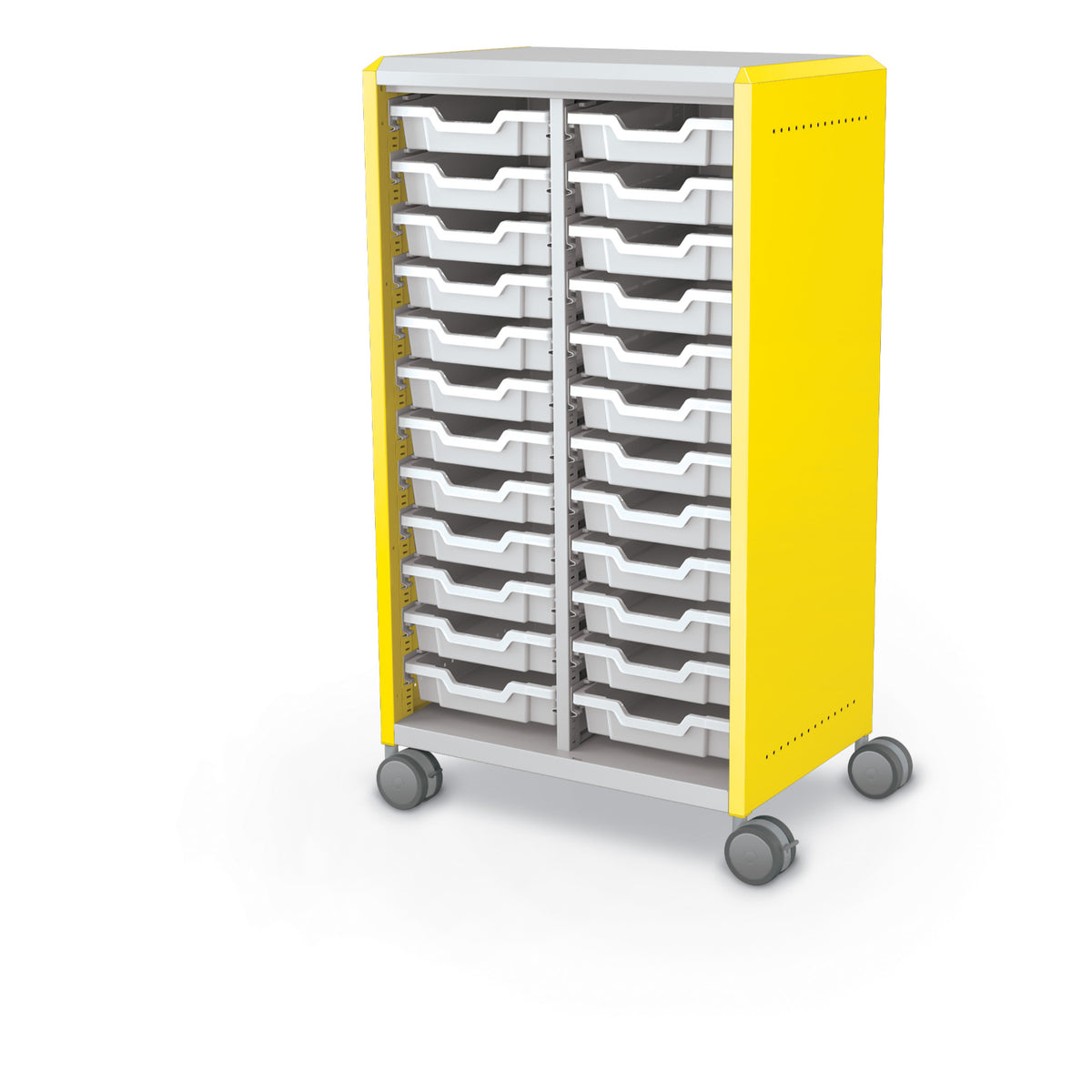 Compass Midi H3 Mobile Makerspace Open Tray Cabinet, (24) 3" Trays