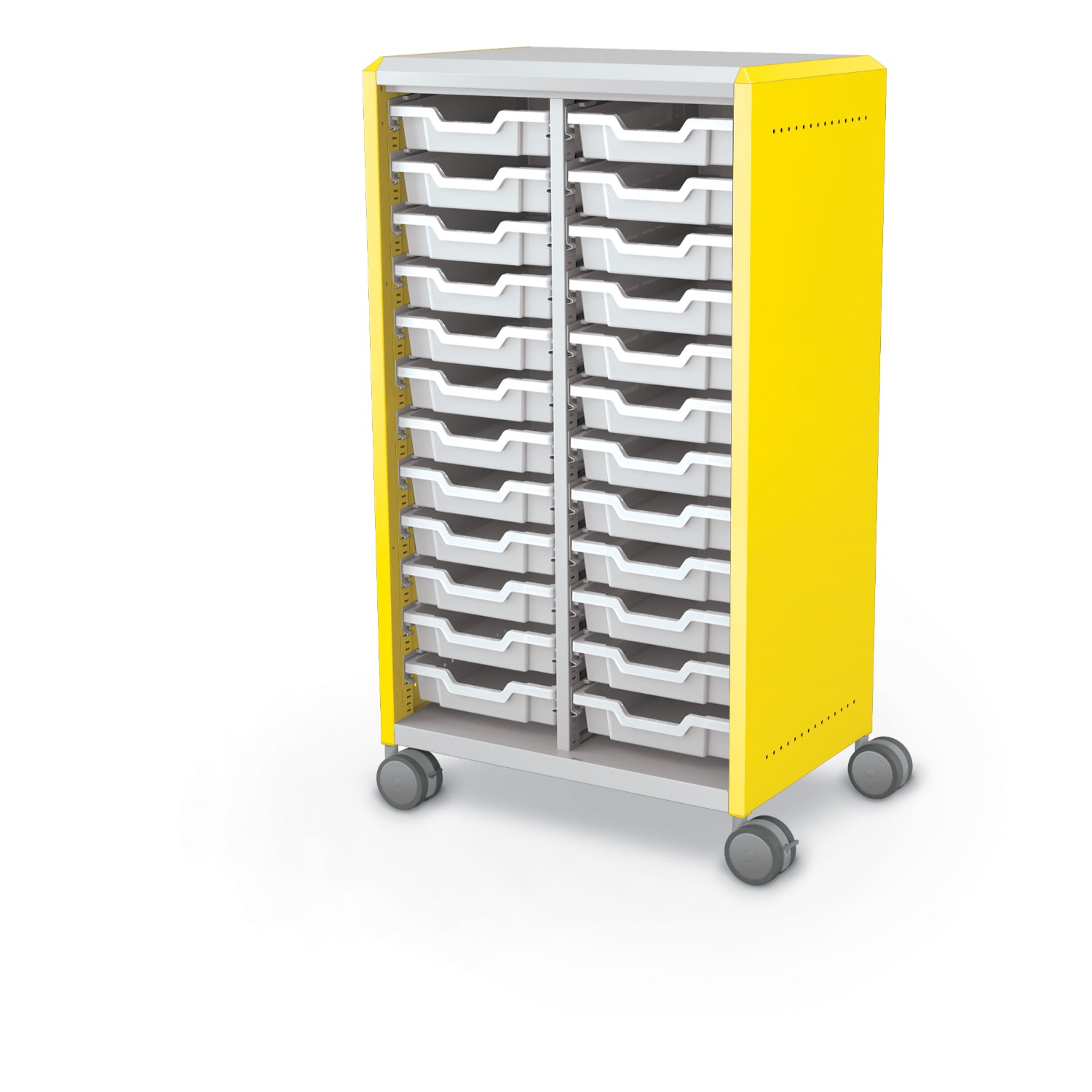 Compass Midi H3 Mobile Makerspace Open Tray Cabinet, (24) 3" Trays