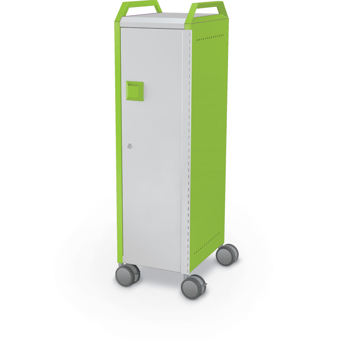 Compass Mini H3 Mobile Makerspace Shelf Cabinet with Door and Handles, 3 Shelves