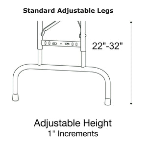 Correll Heavy Duty Commercial Use Blow Molded Folding Table, Adjustable Height, 30" x 60"