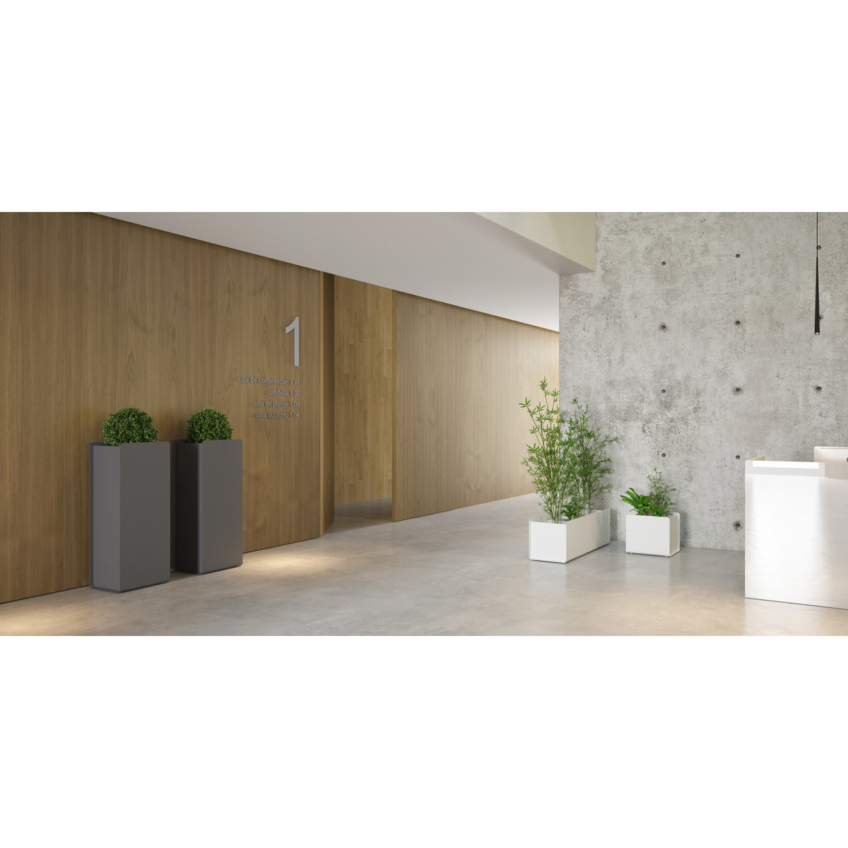 Crepe Indoor/Outdoor Aluminum Rectangular Planter, 48-3/4" W x 15-3/4" D x 16-1/8" H