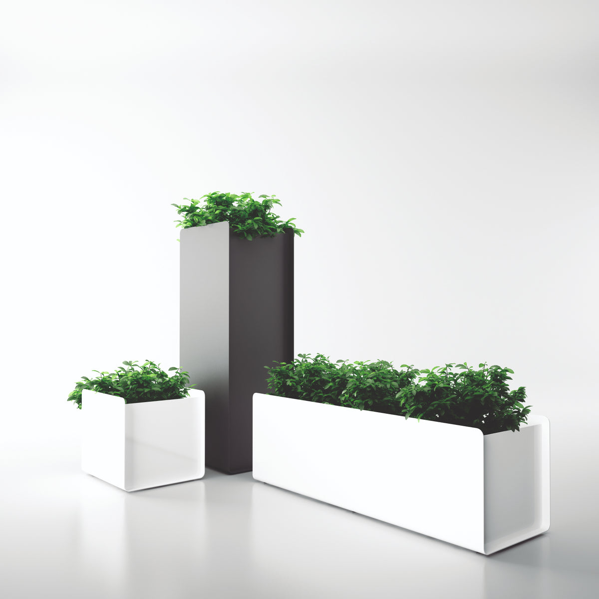 Crepe Indoor/Outdoor Aluminum Tall Planter, 18-1/8" W x 15-3/4" D x 47-5/8" H