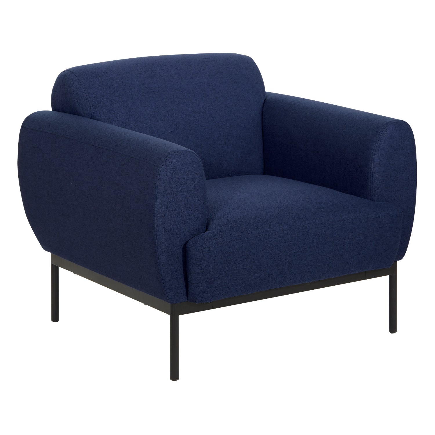 Delta Armchair with Black Metal Legs