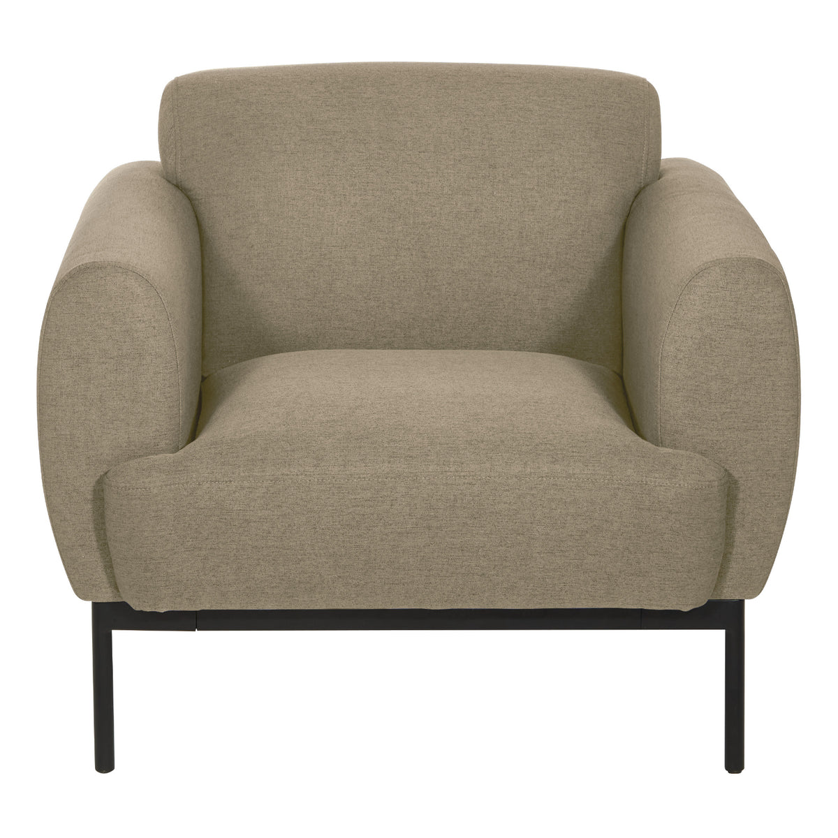 Delta Armchair with Black Metal Legs