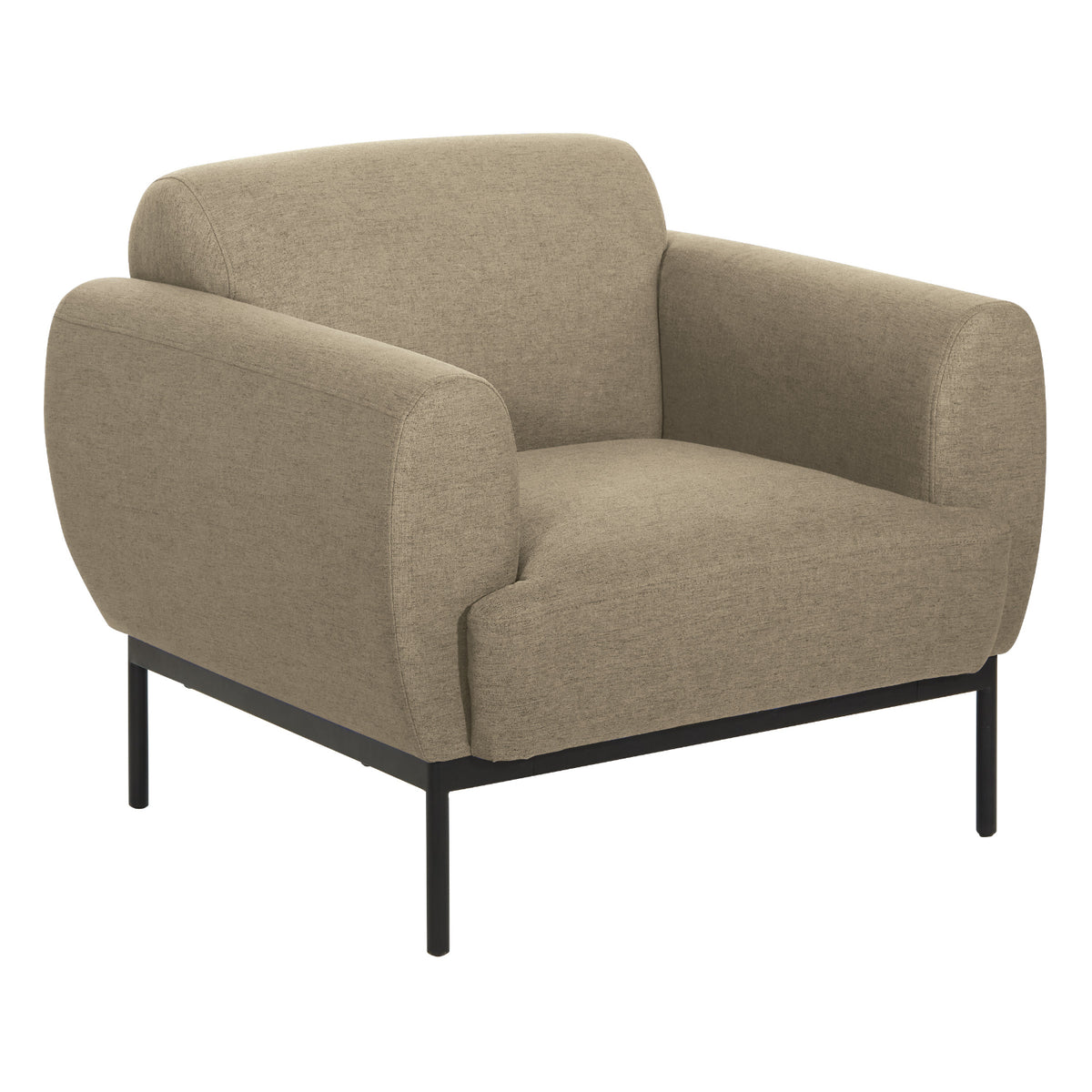 Delta Armchair with Black Metal Legs