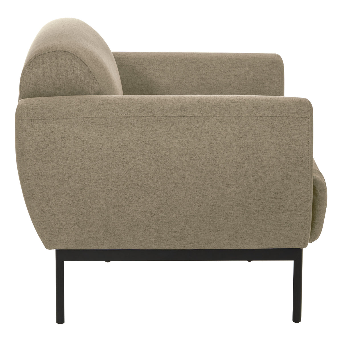 Delta Armchair with Black Metal Legs