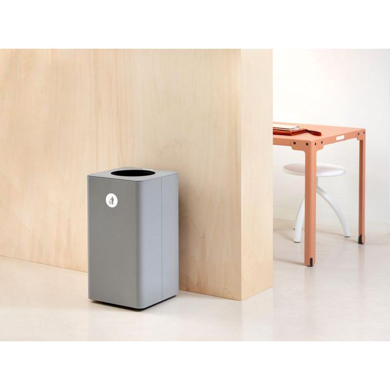 Dunk Indoor Single Compartment Painted Steel Waste Receptacle, 13-3/8" W x 13-3/8" D x 25-5/8" H