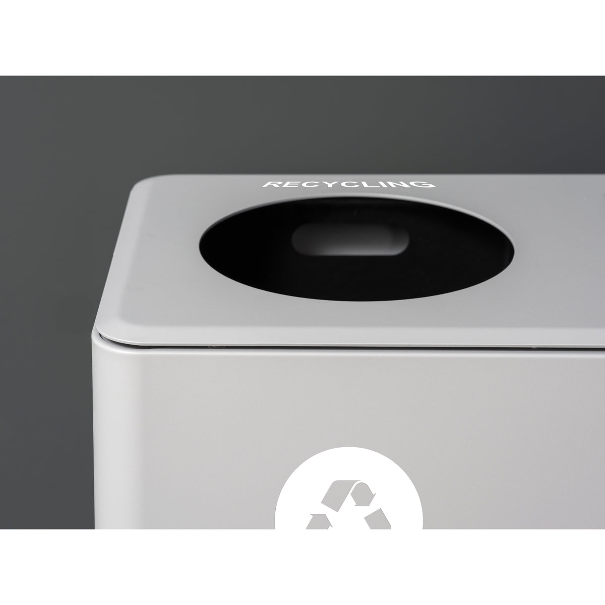 Dunk Indoor Triple Compartment Painted Steel Waste Receptacle, 37" W x 13-3/8" D x 25-5/8" H