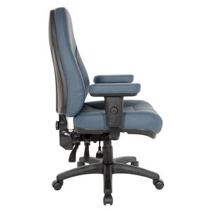 Professional Dual Function Executive Ergonomic High-Back Chair in Silver Ion Technology Dillon Seat and Back