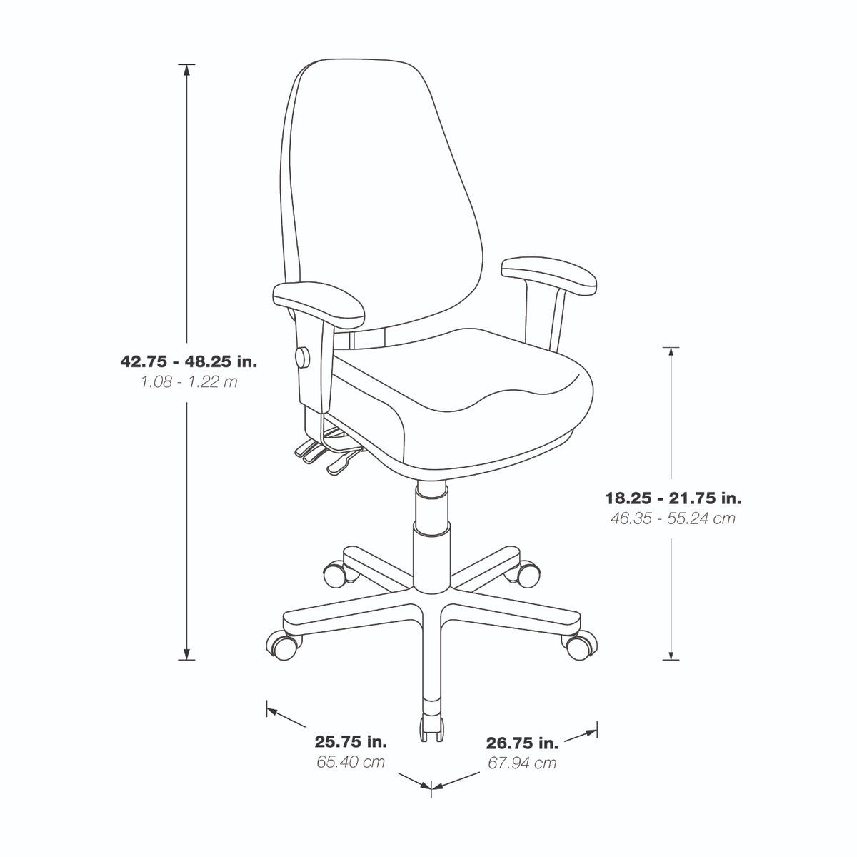 Professional Dual Function Executive Ergonomic High-Back Chair in Silver Ion Technology Dillon Seat and Back
