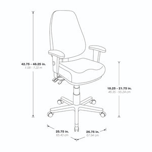 Professional Dual Function Executive Ergonomic High-Back Chair in Silver Ion Technology Dillon Seat and Back