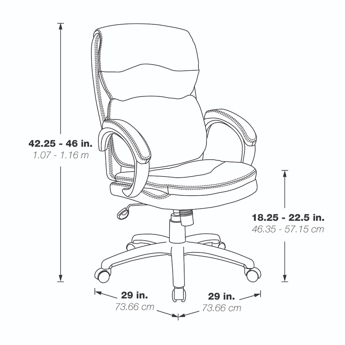 High-Back Leather Executive Chair with Padded Arms